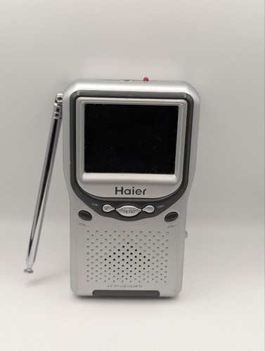 Haier HPT250 2.5" Portable Mini Color TFT LCD TV VHF UHF Antenna Battery