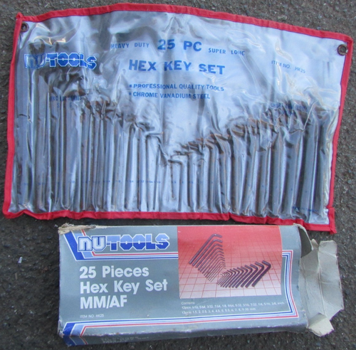 NU Tools 25Pieces Hex Key Set MM/AF In Roll
