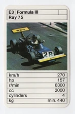 Ace Trump Racing car. Formula III Ray 75