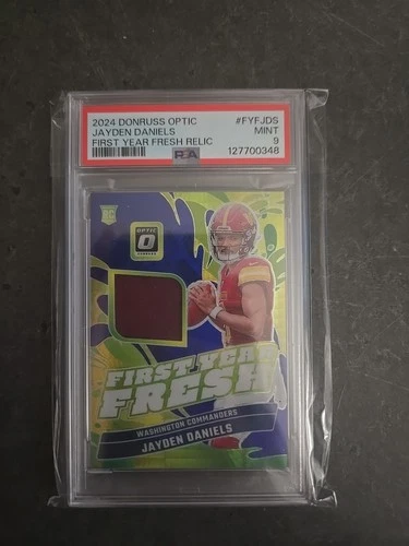 2024 Panini Donruss Optic Jayden Daniels First Year Fresh Relic Psa 9