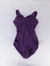 Natalie Leotard Girls 12-14 Purple One Piece Lined Dancewear Cotton Blend