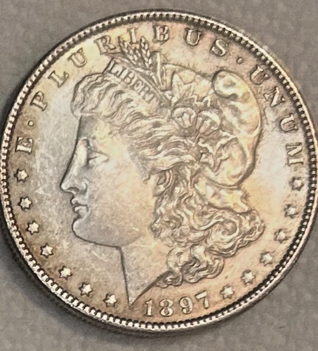 1897 P Morgan stunning bright uncirculated BU free shipping Sigma tested genuine