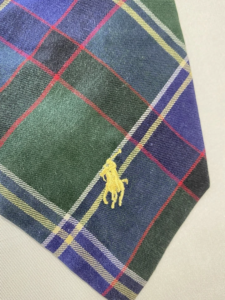 Polo de Ralph Lauren Todo Algodón Hecho en EE. UU. Verde a Cuadros con Logo Estampado Corbata para Hombre Foto 2 de 4