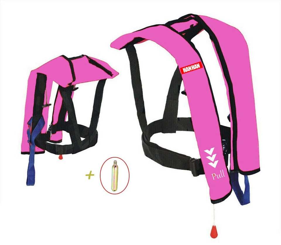 HANHAN Inflatable Life Jacket Vest Manual/Automatic with CO2 cylinder PFD 150N  - Image 3 of 4