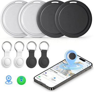 Air Tracker Tags 4Pack Smart Tracker for Keys with Apple Find My (Ios Only) | Bl