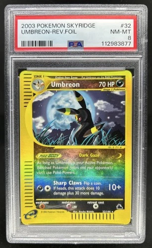 2003 Pokemon Skyridge Umbreon Reverse Holo #32/144 PSA 8