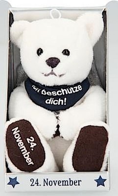 Depesche 8139.329 - Schutzengel Bär aus Plüsch, ca. 9 cm, mit Datum 24. Nov ...