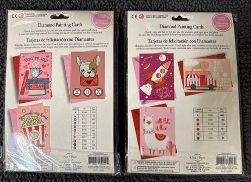 Zwei Sets: OLIVE + PIPER 3er Pack Diamond Painting Karten - NEU - Bild 2 von 2