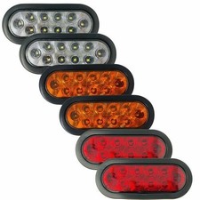 Redwhiteamber 6 Oval 10 Led Trailer Stop Turn Tail Light Kit Dot Certified