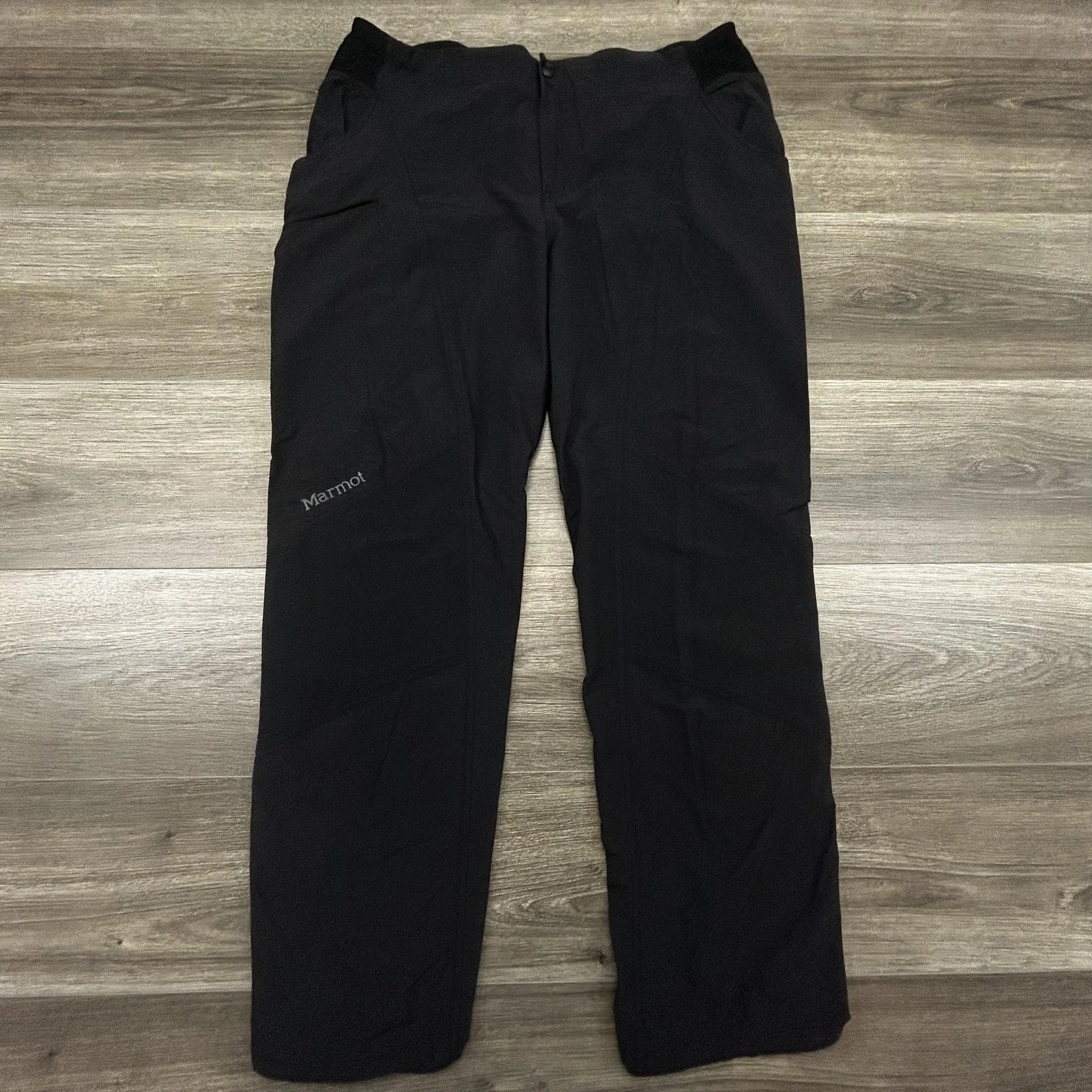 Marmot Pants Womens 14 Black Ski Stretch Zip Running Joggers Pockets EUC