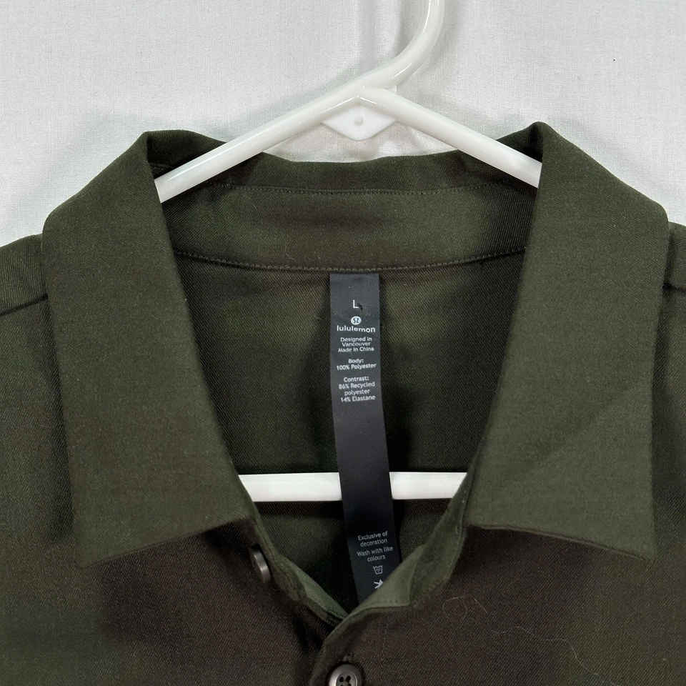 Camisa de franela Lululemon Masons Peak para hombre grande verde abotonada manga larga nueva con etiquetas Foto 4 de 4