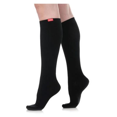 VIM&VIGR Solid Moisture-Wick Nylon 30-40 mmHg Black Compression Socks