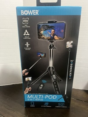 Bower MultiPod 6-in-1 Tripod Selfie Stick Bluetooth Remote