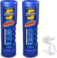 Gopong Sport Bottle Sunscreen Flask 2 Pack (16 Oz Total) - Hidden Alcohol Travel