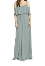 Show Me Your Mumu Caitlin Cold Shoulder Ruffle Maxi Dress Women XL Party New
