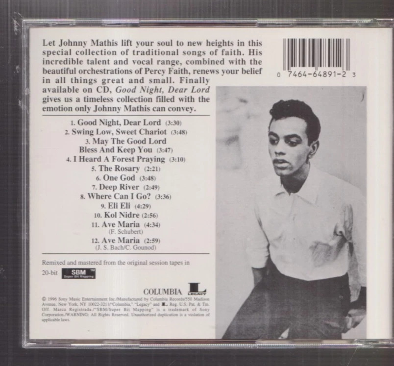 1 CENT CD Johnny Mathis – Good Night, Dear Lord / Reissue, Remastered - Image 2 of 2