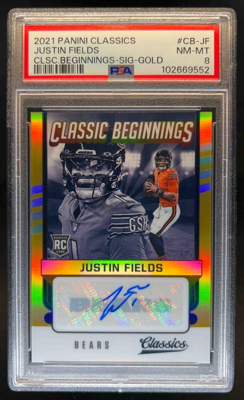 Justin Fields Panini Classics Classic Beginnings #CBJF Signatures-Gold