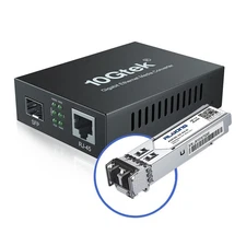 Gigabit Ethernet Media Converter Multi-Mode Dual LC Fiber to Ethernet Convert...
