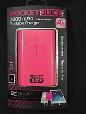 Tzumi Pocket Juice Portable Charger 7800mAh Power Bank Dual USB BatteryPack Pink