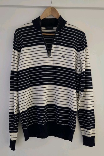 🔶️VINTAGE SERGIO TACCHINI SWEATER 1/4 ZIP SWEATER JUMPER SIZE XL MEN TENNIS RAP - Picture 6 of 8