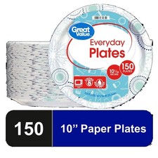 Disposable Paper Plates 10 Inch 150 Count Bulk Pack Eco Friendly Compostable