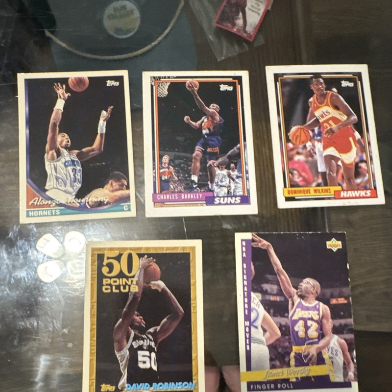 Topps 1992-93 NBA Basketball Card Lot of 5 Barkley Wilkins Robinson Mourning