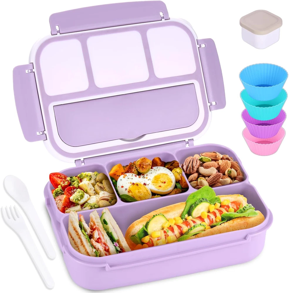 Bento Box Lunch Container for Adults Kids with 4 Compartments
