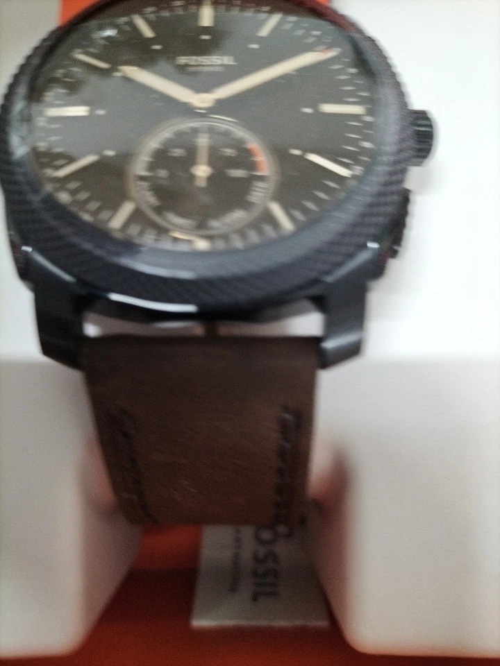 FOSSIL HYBRID SMART, FTW1163 BLACK DIAL WITH BROWN LEATHER STRAPS,  - Image 2 of 4