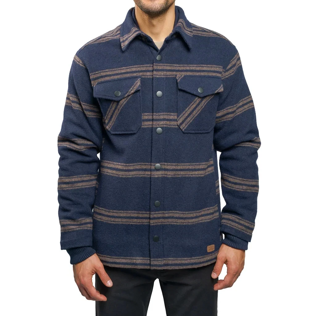 Jachs Men’s Sherpa-Lined Wool Blend Shirt Jacket-Heavyweight Warm Flannel S-3XL
