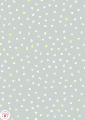 Lewis & Irene SECRET GARDEN 705.1 Green Sage Duck Egg  Daisies Quilt Fabric