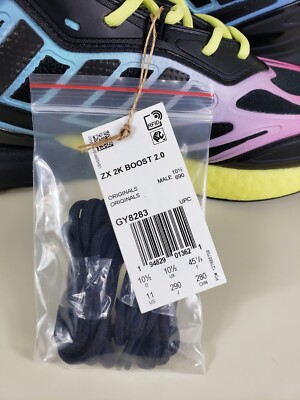 Adidas 2K Boost 2.0 Black Mens Size 11 GY8283 Multi Gradient New