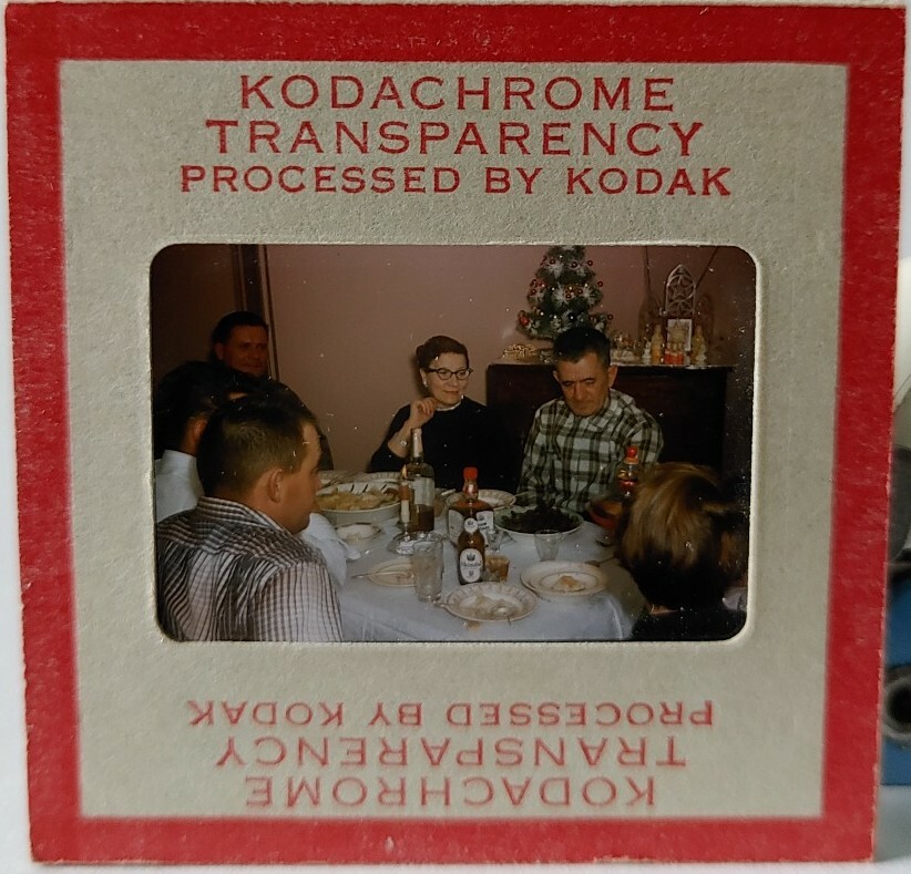 1950s Kodachrome Red Border Slide Family Dinner | eBay UK