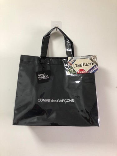 cdg pvc tote bag black