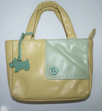 RADLEY Mini bag LEATHER YELLOW / TEAL BLUE with dog tag