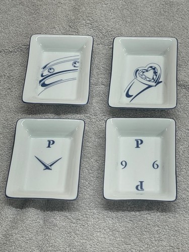 Piaget Artoria Limoges set of 4 small Trinket Dishes Square jewelry dishes - 第 1/17 張圖片