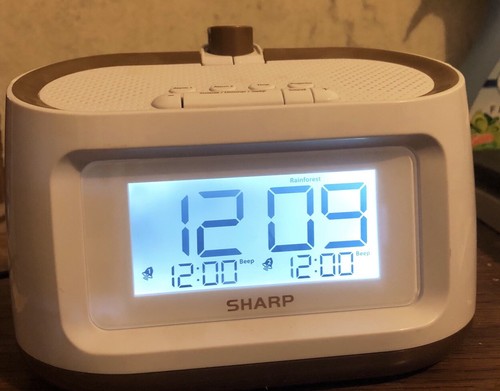 Sharp Projection Alarm Clock with Soothing Nature Sleep Sounds Easy to Read