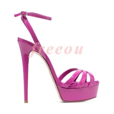 Women Peep Toe Ankle Strap Clubwear Shoes Platform Stiletto High Heels Sandals=