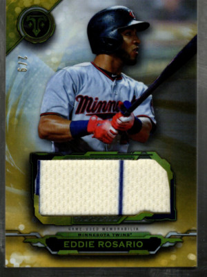 B3774 2019 Topps Triple Threads Jumbo Relics Gold #SJRER2 Eddie Rosario Trikot/9