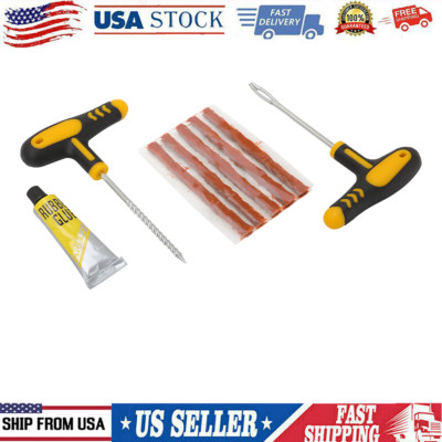 7pc set Car Tubeless Tyre Tire Puncture Repair Plug Kit Needle Patch Fix Tool