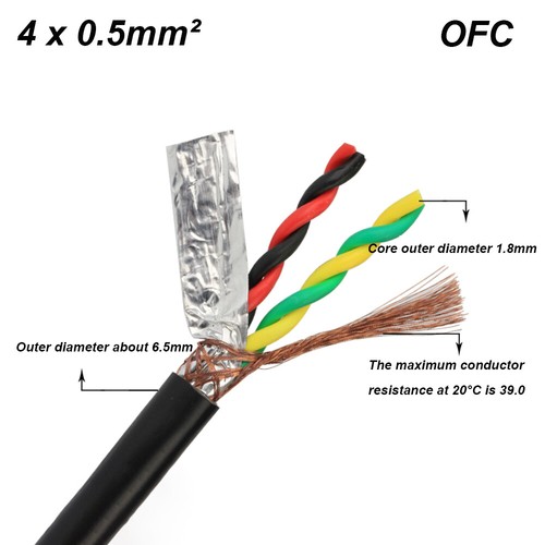 2 - 8 Core Signal Wire Shielded Cable Twisted Pair Wires Black 0.3mm ~ 2.5mm² GB - Picture 12 of 17