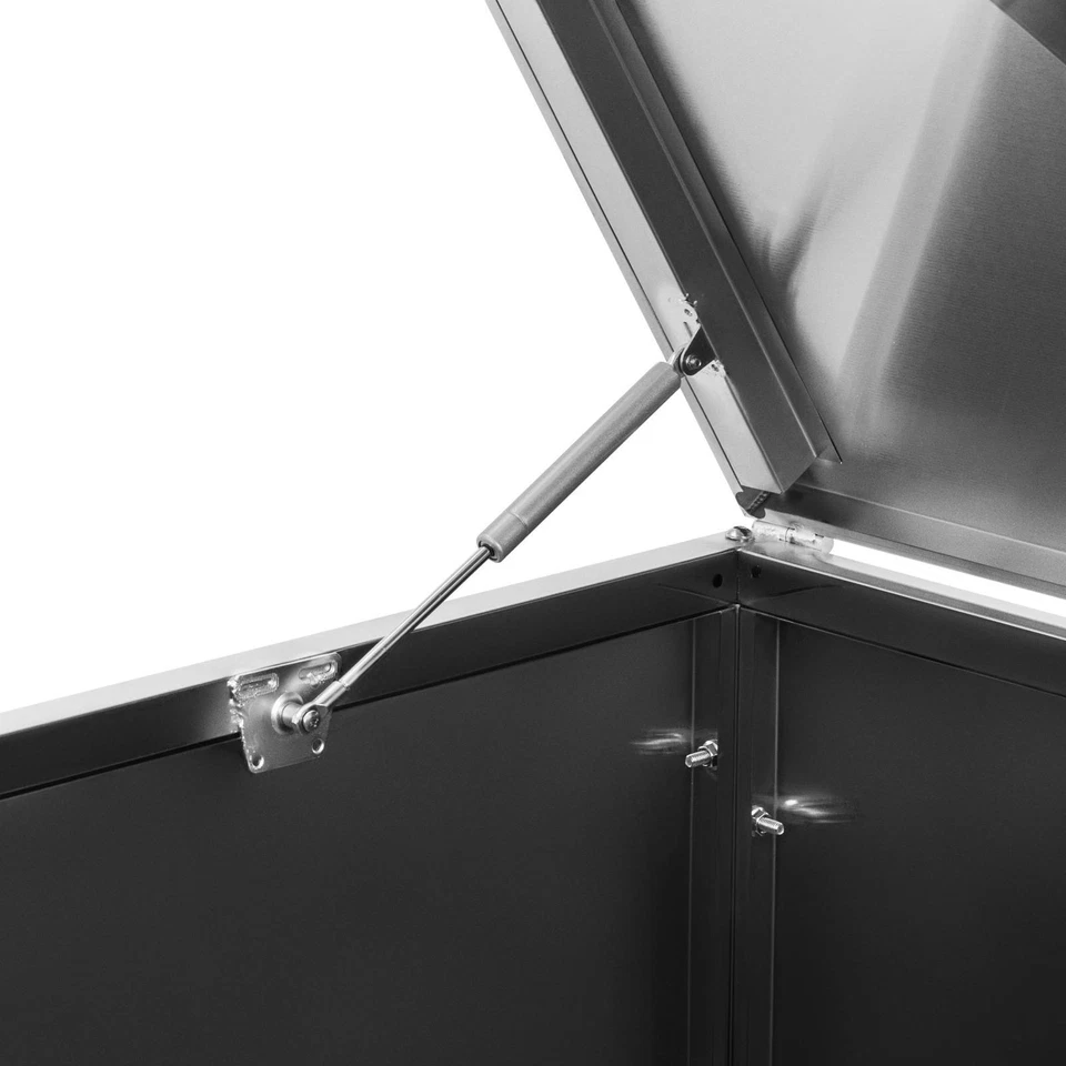 Mülltonnenbox Edelstahl Mülltonnenverkleidung Mülleimerbox 2 x 240 l mit Schloss - Bild 2 von 4