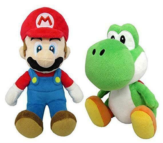 Yoshi ぬいぐるみ マスコット 2種セット Mario & Yoshi (S) Plush 2 set [sitting height about 18 cm] Super