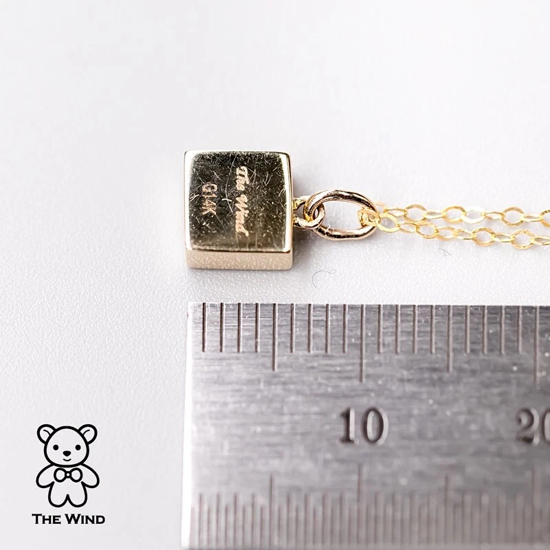 Минималистский квадратный австралийский двойной опал ожерелье 14K желтое золото - Изображение 4 из 4