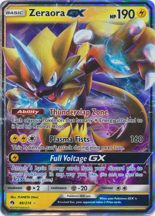 Zeraora-GX - 86/214 Ultra Rare Lost Thunder NM Pokemon TCG