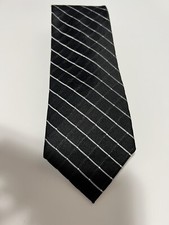 Geoffrey Beene Black Silver 91 Silk 9 Metallic Men's Tie L 61" W 3.25"
