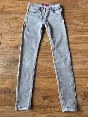 MILLION X Jeans Hose Gr. 146 Mädchen grau verstellbarer Bund TOP!