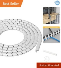 8.2ft White Cord Wrap - Expandable Spiral Cable Sleeve for Elegant Organization