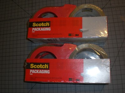 Scotch Shipping Packaging Tape With Dispenser 1.88 x 54.6 LOT OF 4 ROLLS