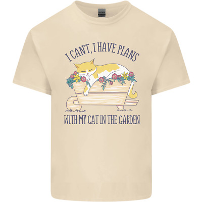 Pläne mit meiner Katze im Garten Gärtner Herren Baumwolle T-Shirt Tee Oberteil