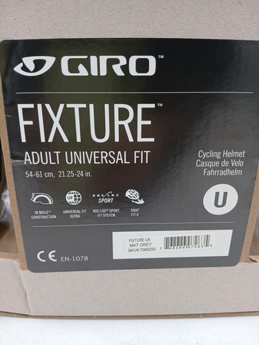 Giro Fixture Helmet 2018 Matt Grey Unisize 54-61cm. Bag Shelf - Picture 5 of 17